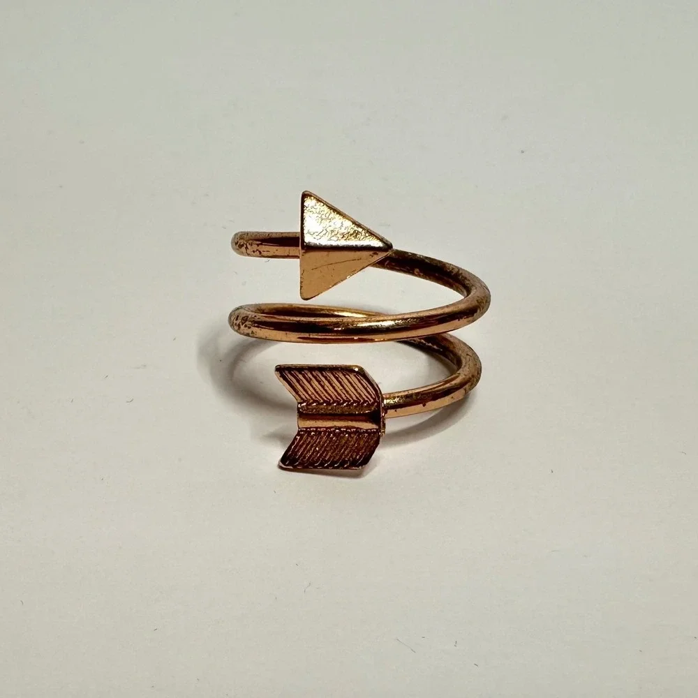 Arrow Wrap Ring Size 8.5‎ Rose Gold/Copper Color Spiral-Has Wear